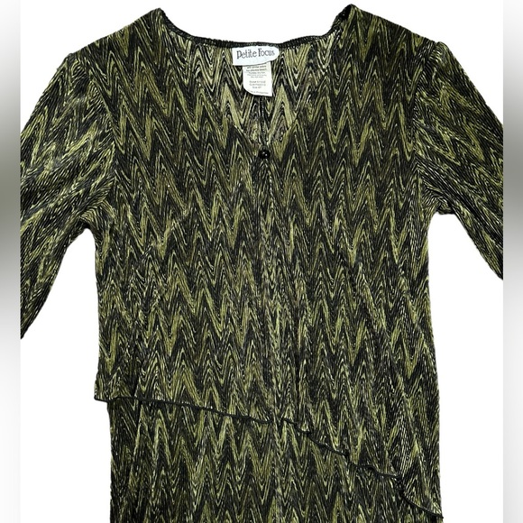 Vintage 90s Midi Dress Plisse - Picture 3 of 5